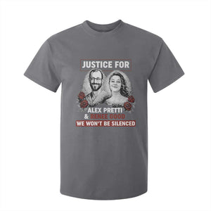 Justice for Alex Pretti and Renee Good T Shirt For Kid We Won’t Be Silenced Minnesota Resistance Protest TS02 Charcoal Print Your Wear