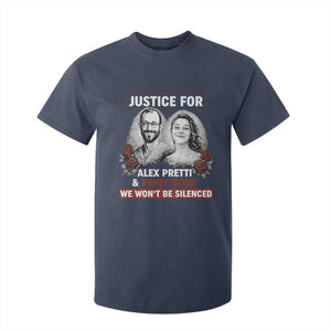 Justice for Alex Pretti and Renee Good T Shirt For Kid We Won’t Be Silenced Minnesota Resistance Protest TS02 Navy Print Your Wear