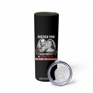 Justice for Alex Pretti and Renee Good Skinny Tumbler We Won’t Be Silenced Minnesota Resistance Protest TS02 Print Your Wear