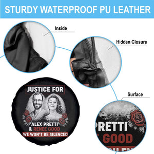 Justice for Alex Pretti and Renee Good Spare Tire Cover We Won’t Be Silenced Minnesota Resistance Protest TS02 Print Your Wear