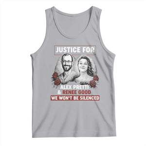 Justice for Alex Pretti and Renee Good Tank Top We Won’t Be Silenced Minnesota Resistance Protest TS02 Athletic Heather Print Your Wear