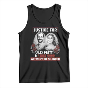 Justice for Alex Pretti and Renee Good Tank Top We Won’t Be Silenced Minnesota Resistance Protest TS02 Black Print Your Wear