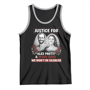 Justice for Alex Pretti and Renee Good Tank Top We Won’t Be Silenced Minnesota Resistance Protest TS02 Black Athletic Heather Print Your Wear