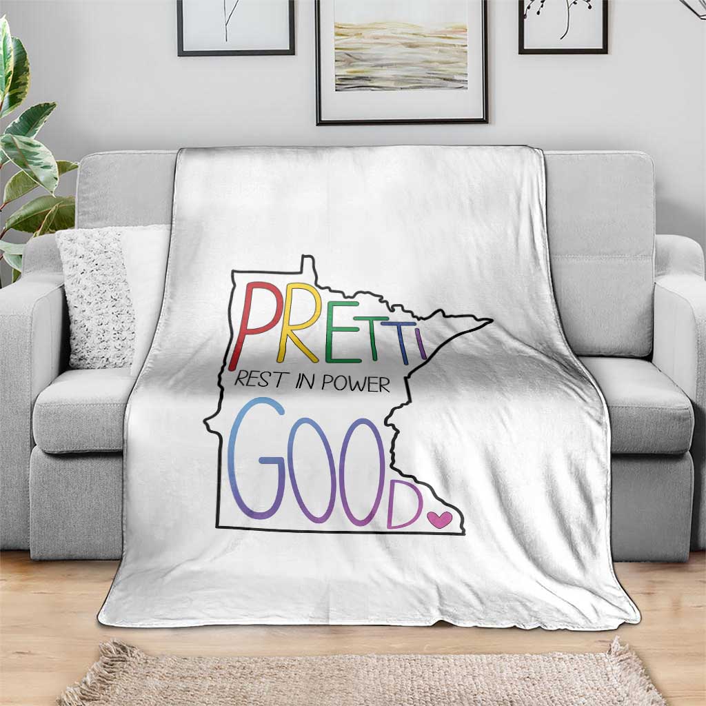 Pretti Good Minnesota Tribute Throw Blanket Rest in Power Rainbow Memorial TS02 Print Your Wear