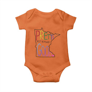 Pretti Good Minnesota Tribute Baby Onesie Rest in Power Rainbow Memorial TS02 Orange Print Your Wear