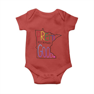 Pretti Good Minnesota Tribute Baby Onesie Rest in Power Rainbow Memorial TS02 Red Print Your Wear