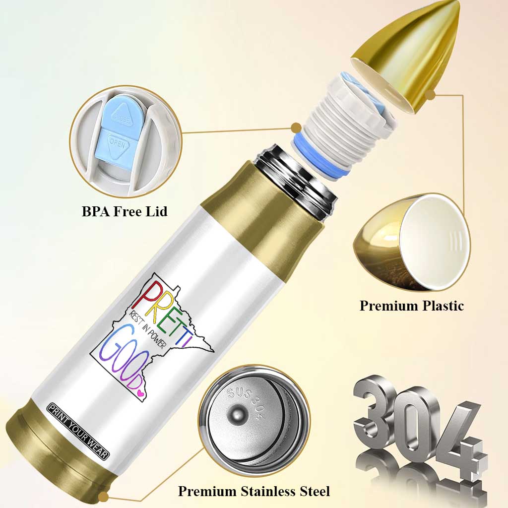 Pretti Good Minnesota Tribute Bullet Tumbler Rest in Power Rainbow Memorial TS02 Print Your Wear