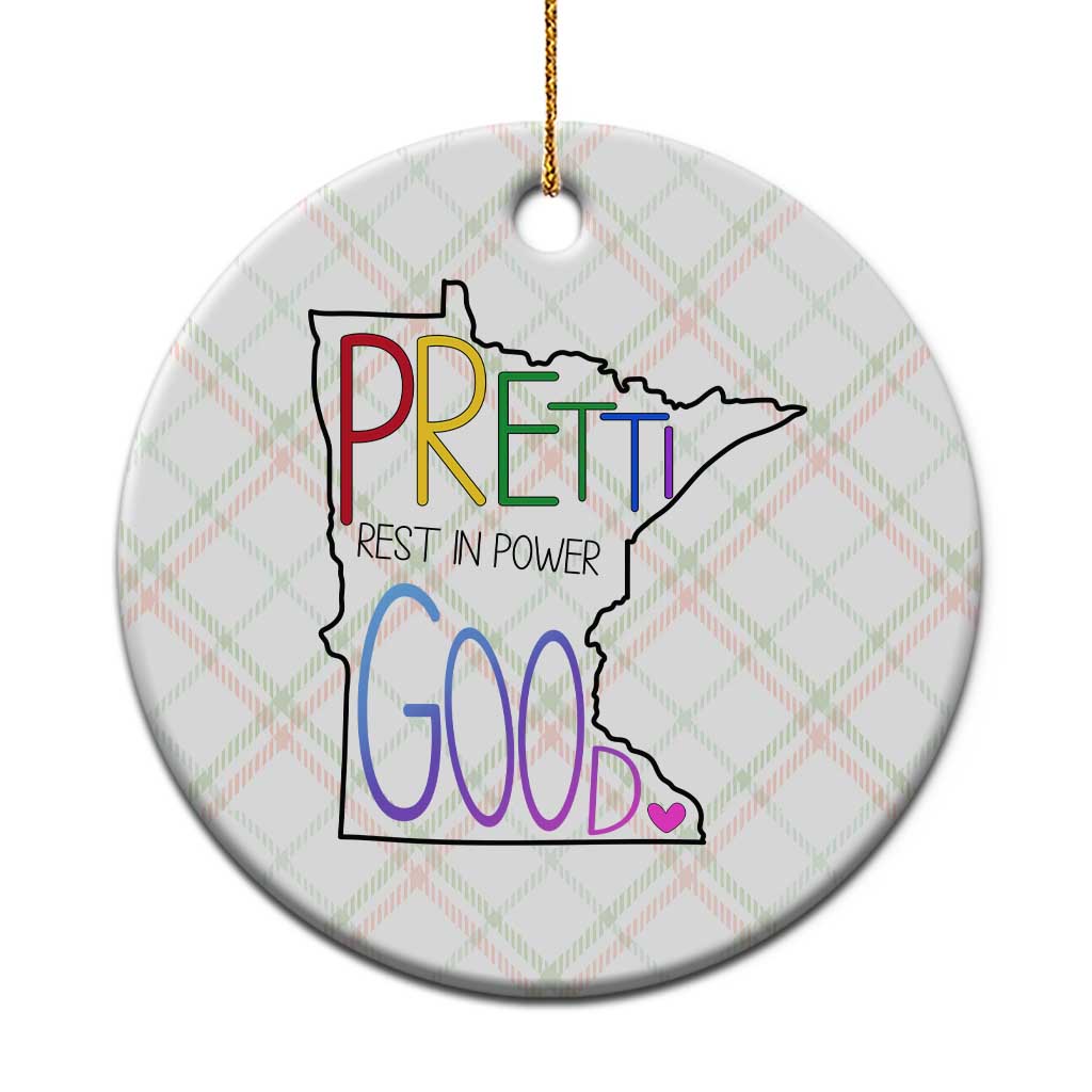 Pretti Good Minnesota Tribute Ceramic Ornament Rest in Power Rainbow Memorial TS02 1pc Christmas Plaid Print Your Wear