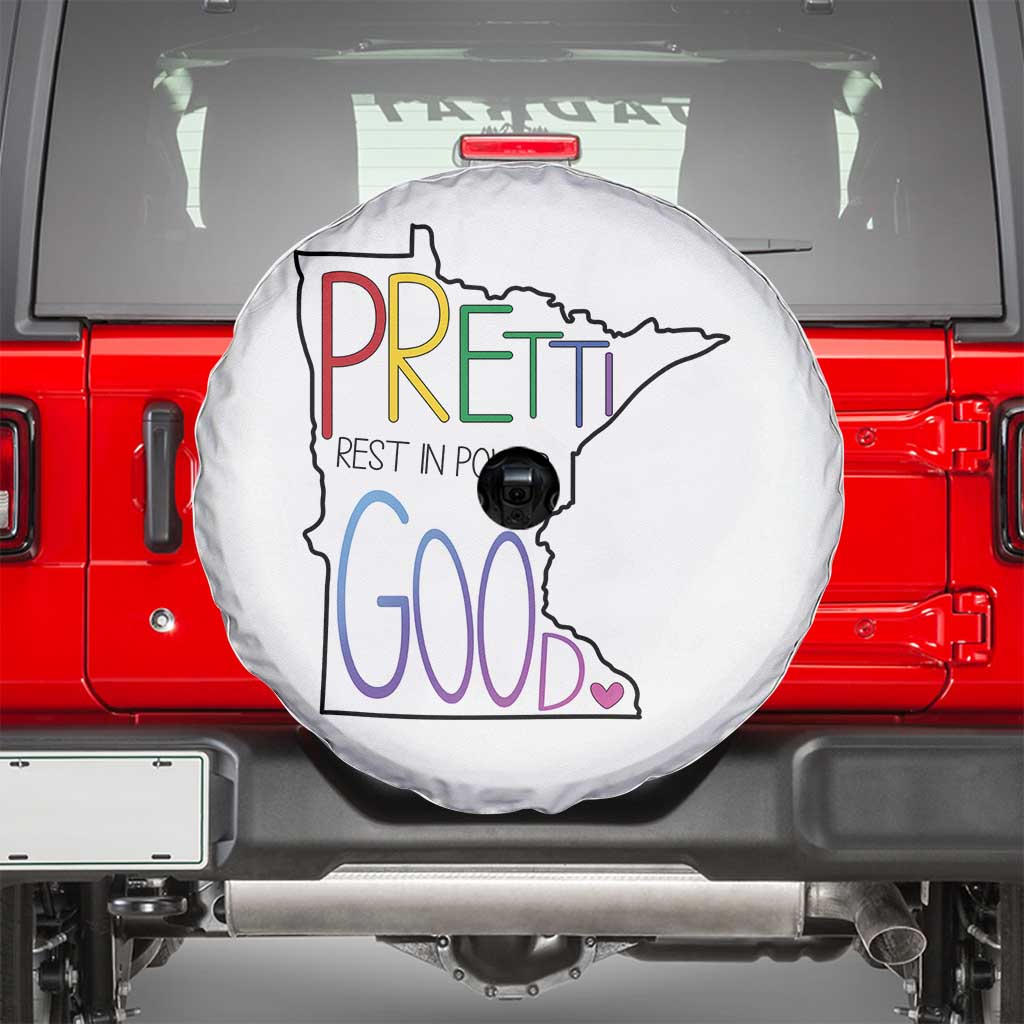 Pretti Good Minnesota Tribute Spare Tire Cover Rest in Power Rainbow Memorial TS02 White Print Your Wear
