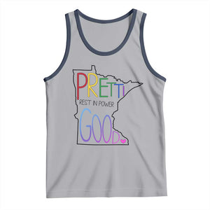 Pretti Good Minnesota Tribute Tank Top Rest in Power Rainbow Memorial TS02 Athletic Heather Navy Print Your Wear