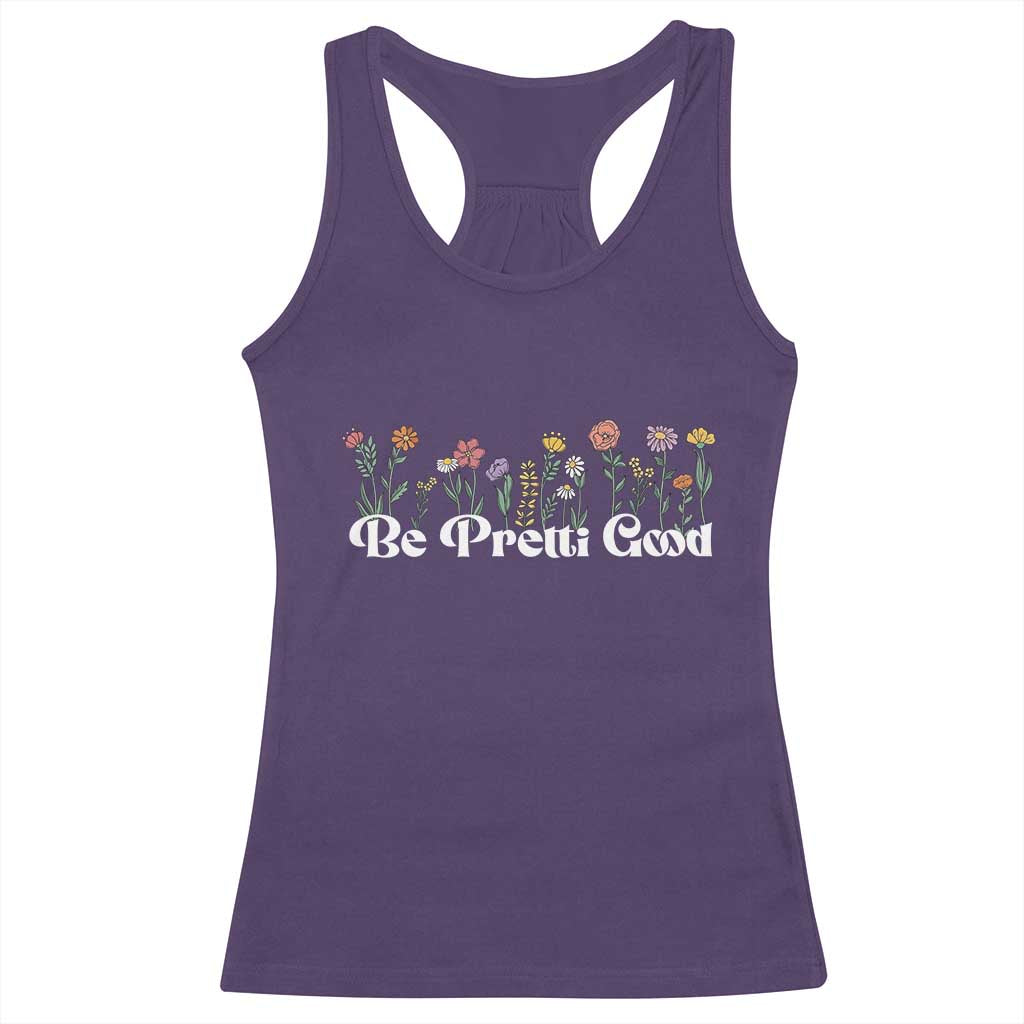 Be Pretti Good Flower Border Racerback Tank Top Honor Through Hope and Beauty TS02 Purple Print Your Wear