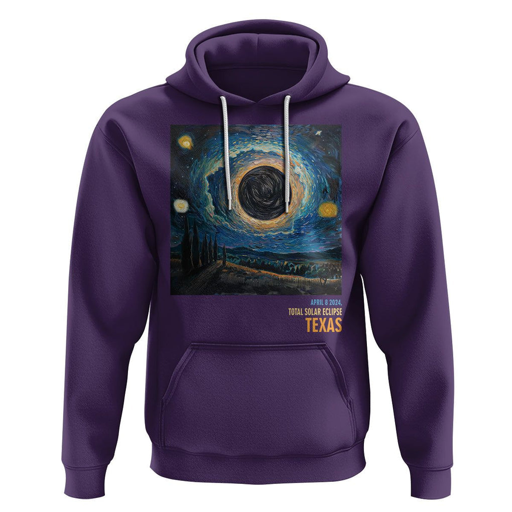 Total Solar Eclipse Hoodie April 8 2024 Starry Night Totality TS02 Purple Printyourwear