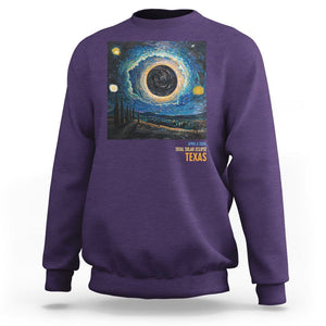 Total Solar Eclipse Sweatshirt April 8 2024 Starry Night Totality TS02 Purple Printyourwear