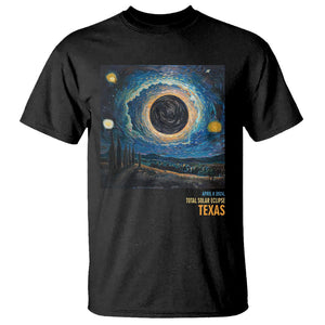 Total Solar Eclipse T Shirt April 8 2024 Starry Night Totality TS02 Black Printyourwear