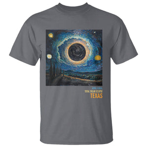 Total Solar Eclipse T Shirt April 8 2024 Starry Night Totality TS02 Charcoal Printyourwear