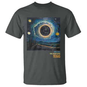 Total Solar Eclipse T Shirt April 8 2024 Starry Night Totality TS02 Dark Heather Printyourwear