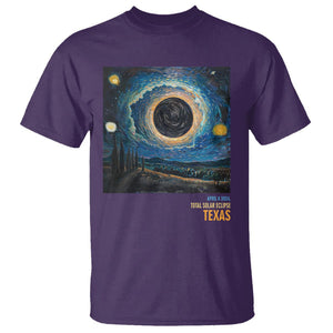 Total Solar Eclipse T Shirt April 8 2024 Starry Night Totality TS02 Purple Printyourwear