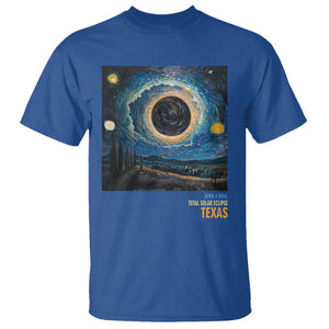 Total Solar Eclipse T Shirt April 8 2024 Starry Night Totality TS02 Royal Blue Printyourwear