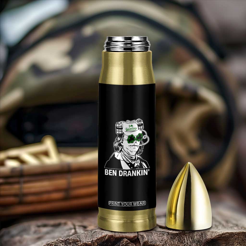 Funny St Patrick's Day Ben Dranking Bullet Tumbler Benjamin Franklin Retro Saint Paddy's Day TS02 Print Your Wear