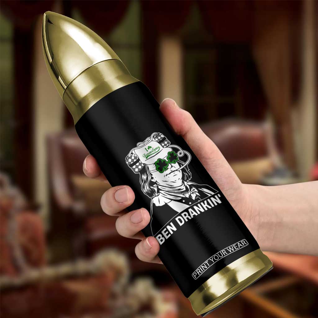 Funny St Patrick's Day Ben Dranking Bullet Tumbler Benjamin Franklin Retro Saint Paddy's Day TS02 Print Your Wear