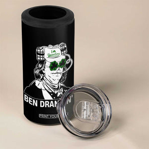 Funny St Patrick's Day Ben Dranking 4 in 1 Can Cooler Tumbler Benjamin Franklin Retro Saint Paddy's Day TS02 Print Your Wear