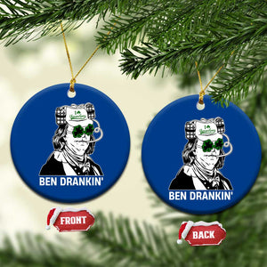 Funny St Patrick's Day Ben Dranking Ceramic Ornament Benjamin Franklin Retro Saint Paddy's Day TS02 1pc Blue Print Your Wear