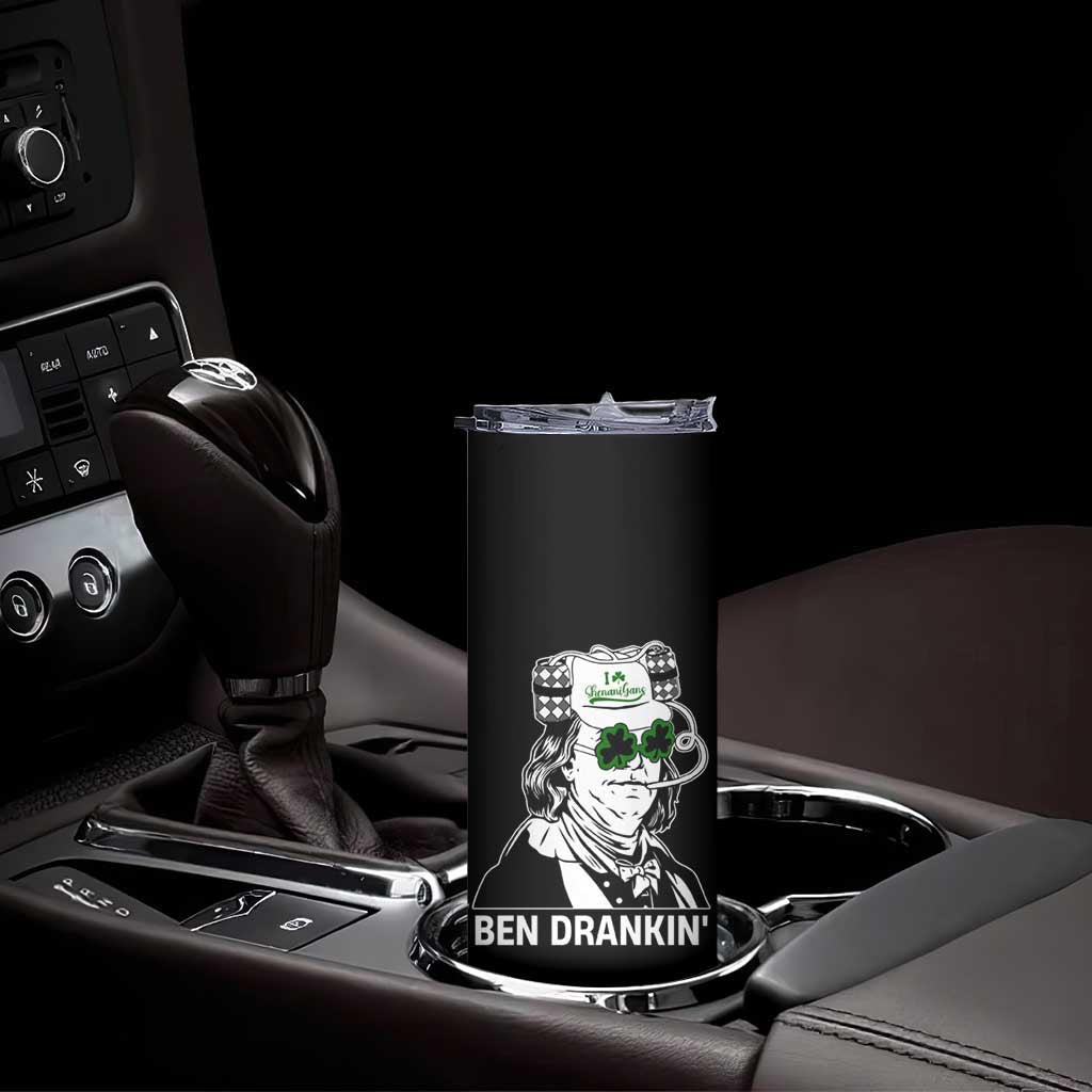 Funny St Patrick's Day Ben Dranking Skinny Tumbler Benjamin Franklin Retro Saint Paddy's Day TS02 Print Your Wear