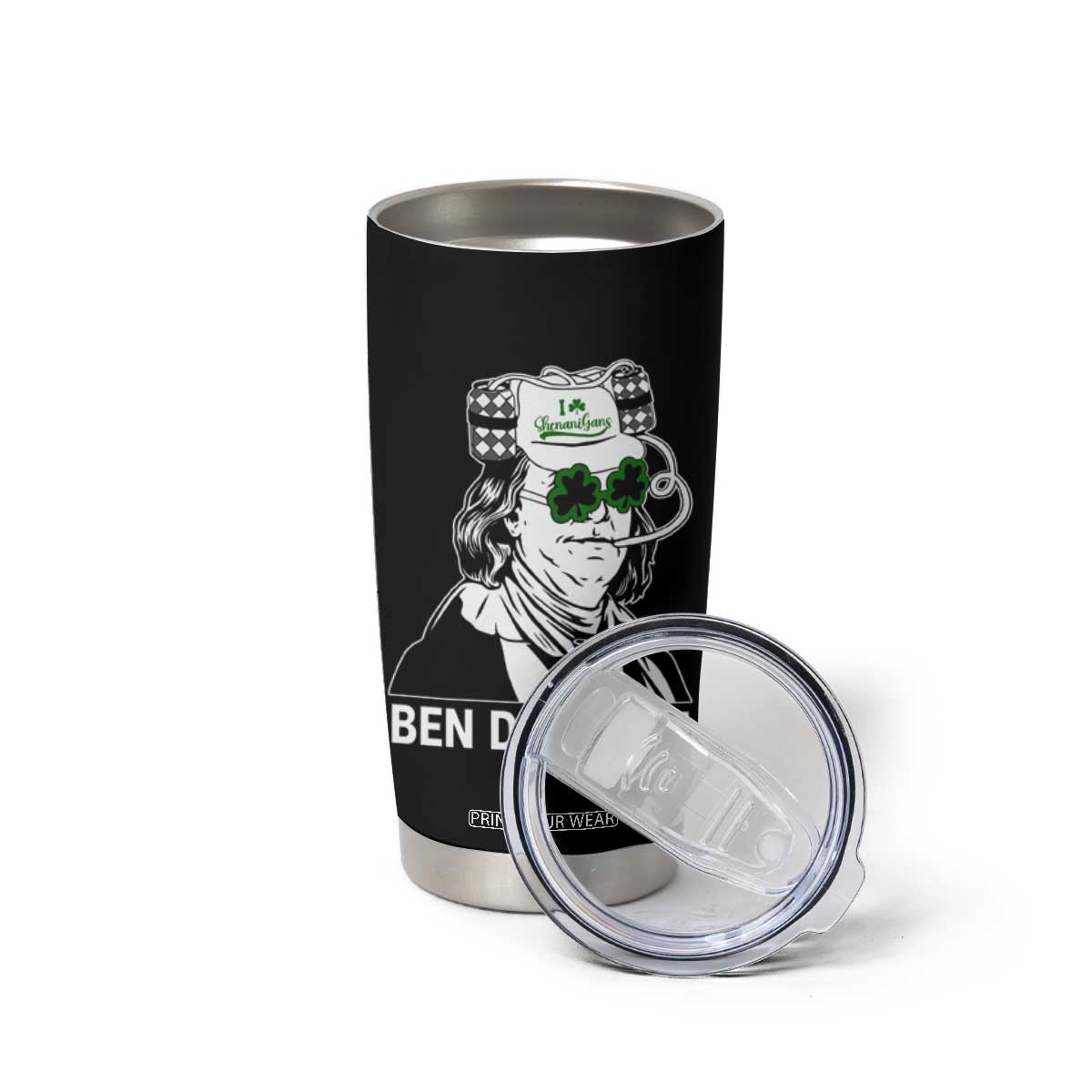 Funny St Patrick's Day Ben Dranking Tumbler Cup Benjamin Franklin Retro Saint Paddy's Day TS02 Print Your Wear