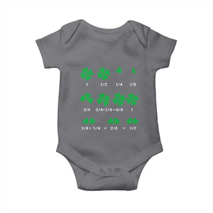 Funny Shamrock Fraction Baby Onesie St Patrick's Day Math Lover TS02 Charcoal Print Your Wear
