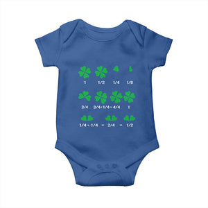 Funny Shamrock Fraction Baby Onesie St Patrick's Day Math Lover TS02 Royal Blue Print Your Wear