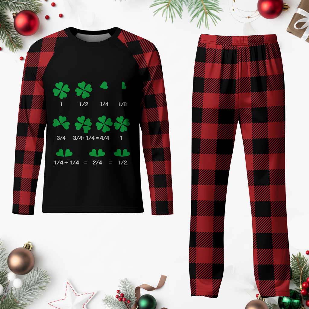 Funny Shamrock Fraction Plaid Pajama Set St Patrick's Day Math Lover TS02 Buffalo Plaid Print Your Wear