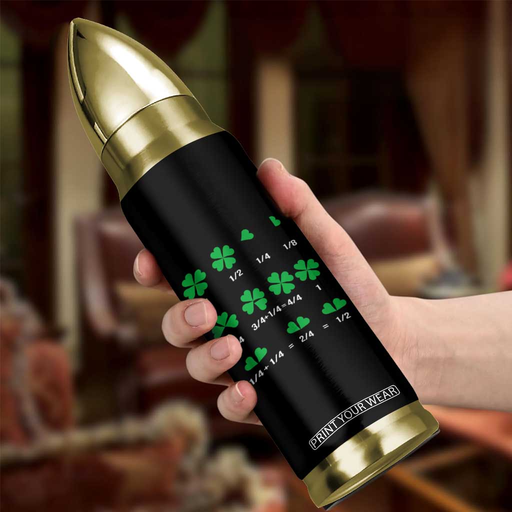 Funny Shamrock Fraction Bullet Tumbler St Patrick's Day Math Lover TS02 Print Your Wear