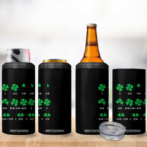Funny Shamrock Fraction 4 in 1 Can Cooler Tumbler St Patrick's Day Math Lover TS02 Print Your Wear