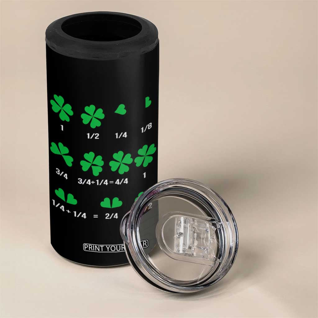 Funny Shamrock Fraction 4 in 1 Can Cooler Tumbler St Patrick's Day Math Lover TS02 Print Your Wear