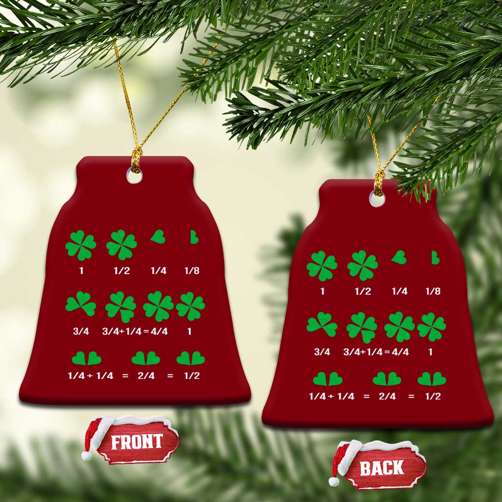 Funny Shamrock Fraction Ceramic Ornament St Patrick's Day Math Lover TS02 Print Your Wear