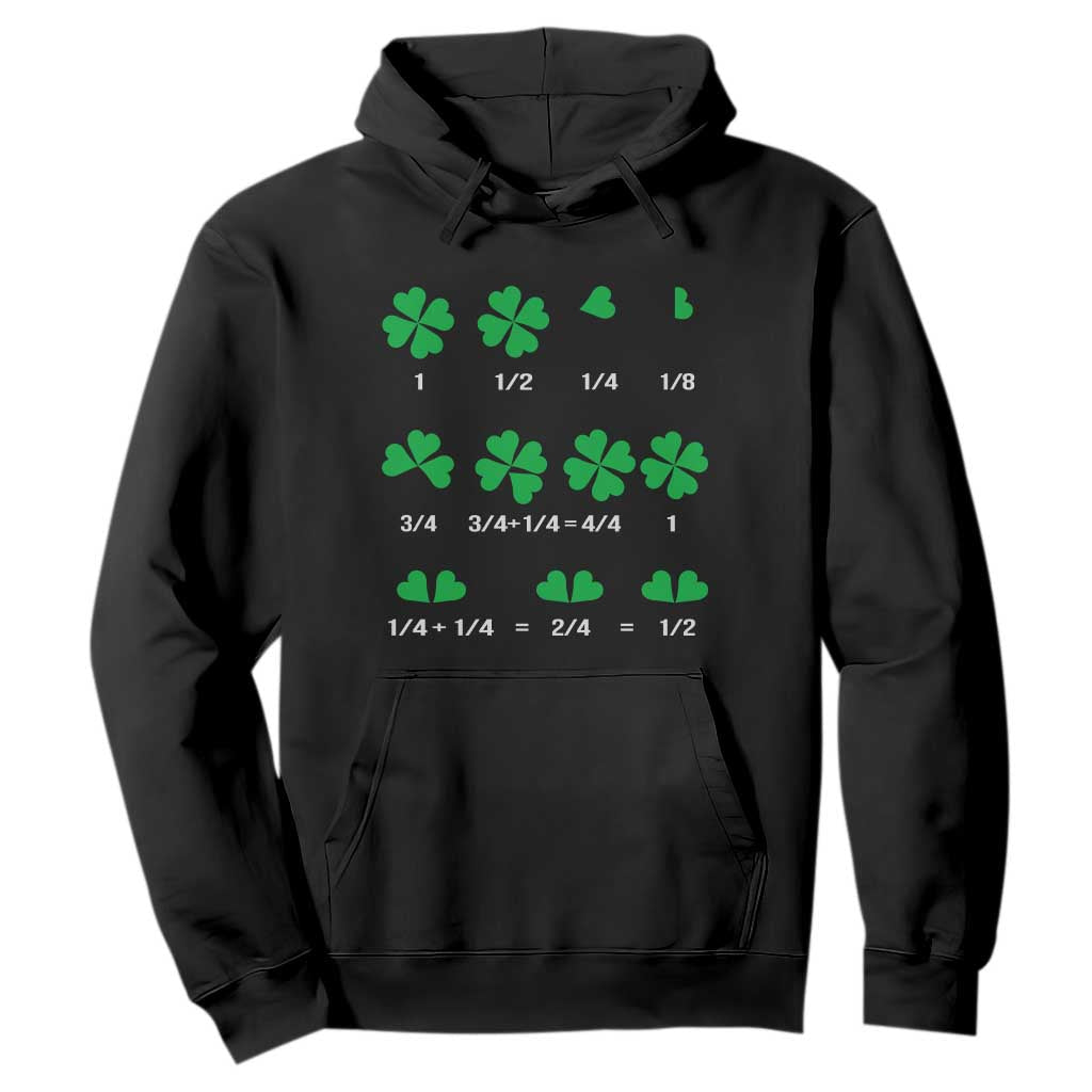 Funny Shamrock Fraction Hoodie St Patrick's Day Math Lover TS02 Black Print Your Wear