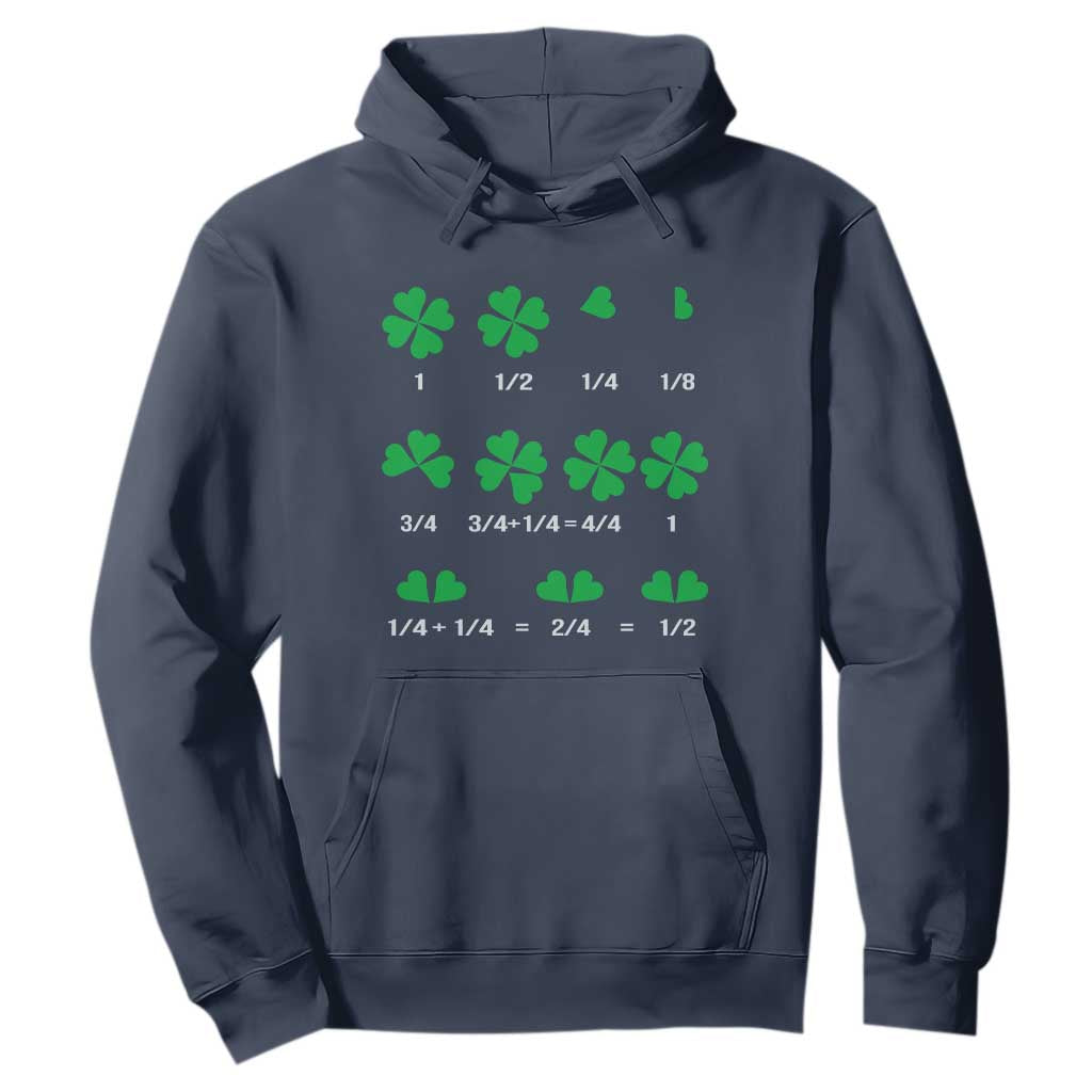 Funny Shamrock Fraction Hoodie St Patrick's Day Math Lover TS02 Navy Print Your Wear