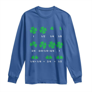 Funny Shamrock Fraction Long Sleeve Shirt St Patrick's Day Math Lover TS02 Royal Blue Print Your Wear