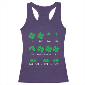 Funny Shamrock Fraction Racerback Tank Top St Patrick's Day Math Lover TS02 Purple Print Your Wear