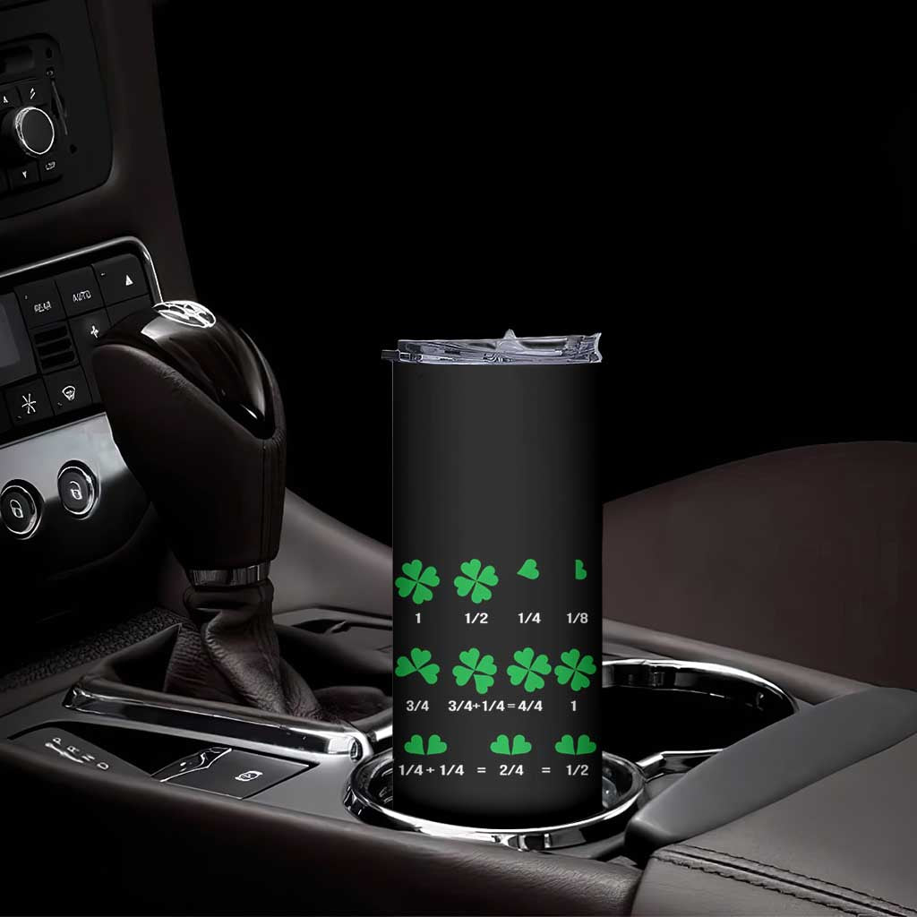 Funny Shamrock Fraction Skinny Tumbler St Patrick's Day Math Lover TS02 Print Your Wear