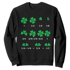 Funny Shamrock Fraction Sweatshirt St Patrick's Day Math Lover TS02 Black Print Your Wear
