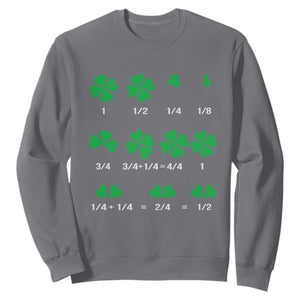 Funny Shamrock Fraction Sweatshirt St Patrick's Day Math Lover TS02 Charcoal Print Your Wear