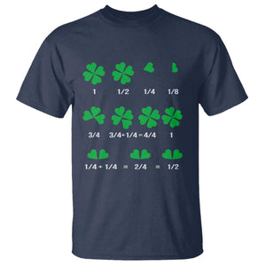 Funny Shamrock Fraction T Shirt St Patrick's Day Math Lover TS02 Navy Print Your Wear