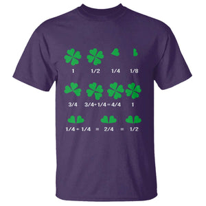 Funny Shamrock Fraction T Shirt St Patrick's Day Math Lover TS02 Purple Print Your Wear