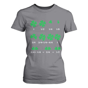 Funny Shamrock Fraction T Shirt For Women St Patrick's Day Math Lover TS02 Charcoal Print Your Wear