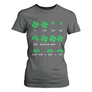 Funny Shamrock Fraction T Shirt For Women St Patrick's Day Math Lover TS02 Dark Heather Print Your Wear