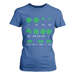 Funny Shamrock Fraction T Shirt For Women St Patrick's Day Math Lover TS02 Royal Blue Print Your Wear