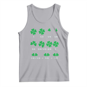 Funny Shamrock Fraction Tank Top St Patrick's Day Math Lover TS02 Athletic Heather Print Your Wear