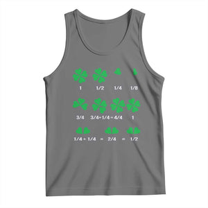 Funny Shamrock Fraction Tank Top St Patrick's Day Math Lover TS02 Black Heather Print Your Wear