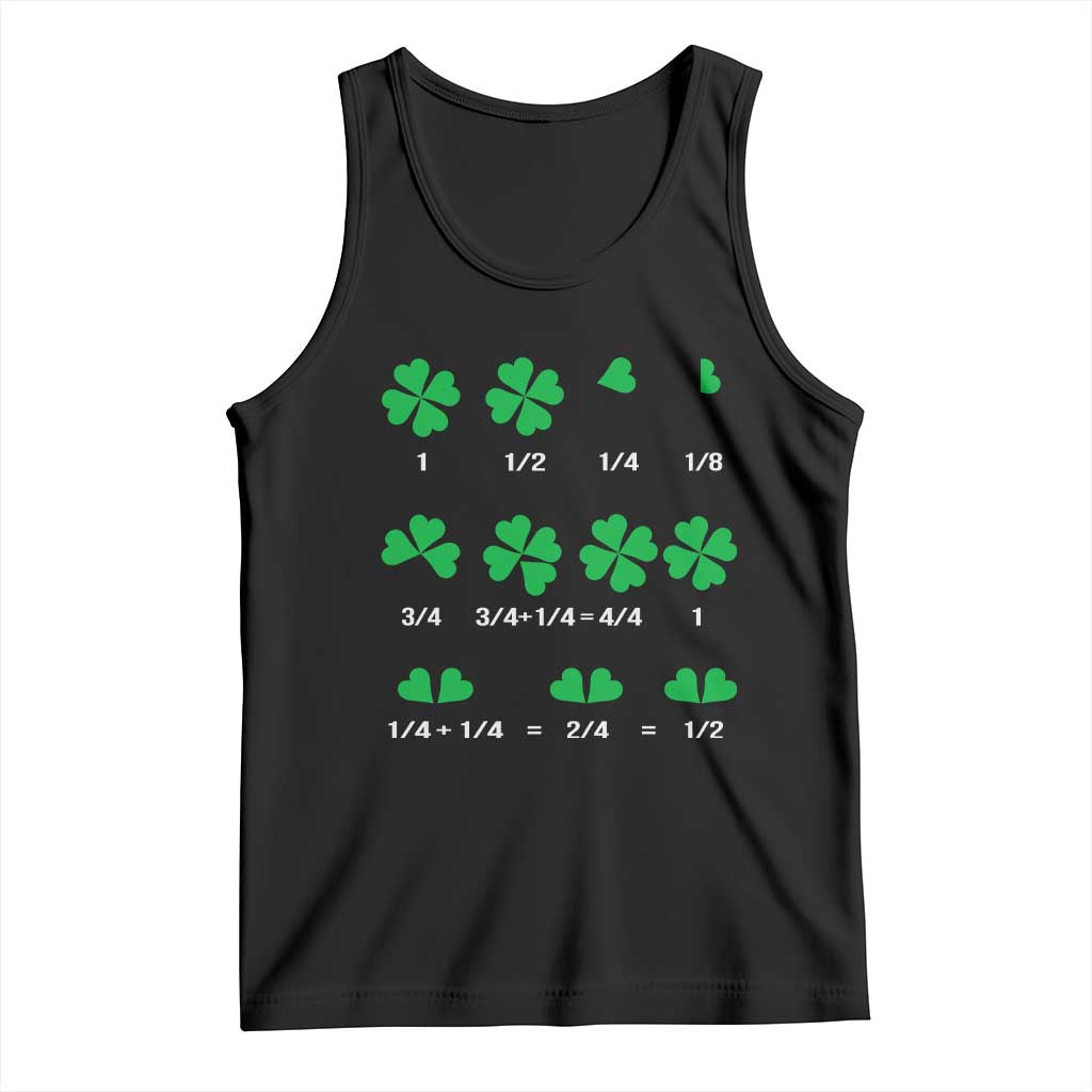 Funny Shamrock Fraction Tank Top St Patrick's Day Math Lover TS02 Black Print Your Wear